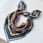 Flowers And Chains Double-sides Print 16 Momme Silk Twill Scarf